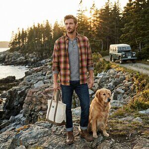 St. John’s Bay Mens Large Plaid Flannel Button Up Shirt Preppy Grunge Layering